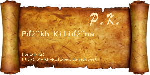 Pákh Kiliána névjegykártya